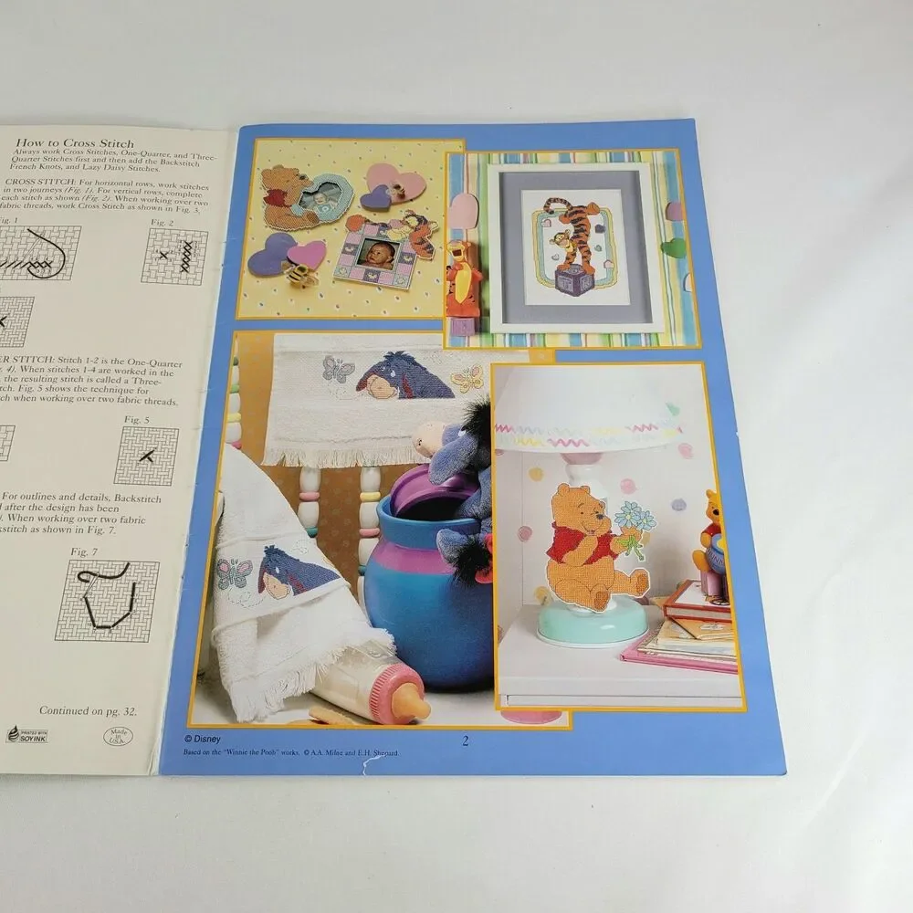 Vintage Disney Home Winnie The Pooh Baby Cross Stitch Pattern Book 3125 Y2K 90s